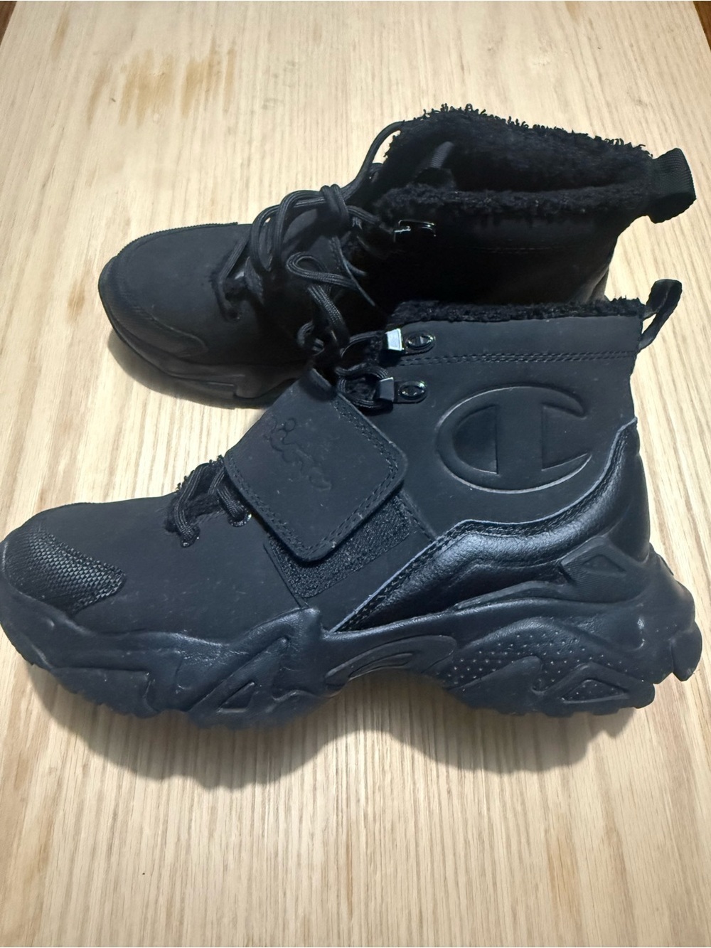 Men’s Champion Black High-Top Lace & Strap Boots